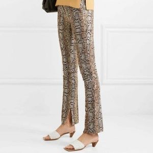 Victoria Beckham Skinny Pants Brown Snake Print Cotton Blend Sz 10 US❤️
